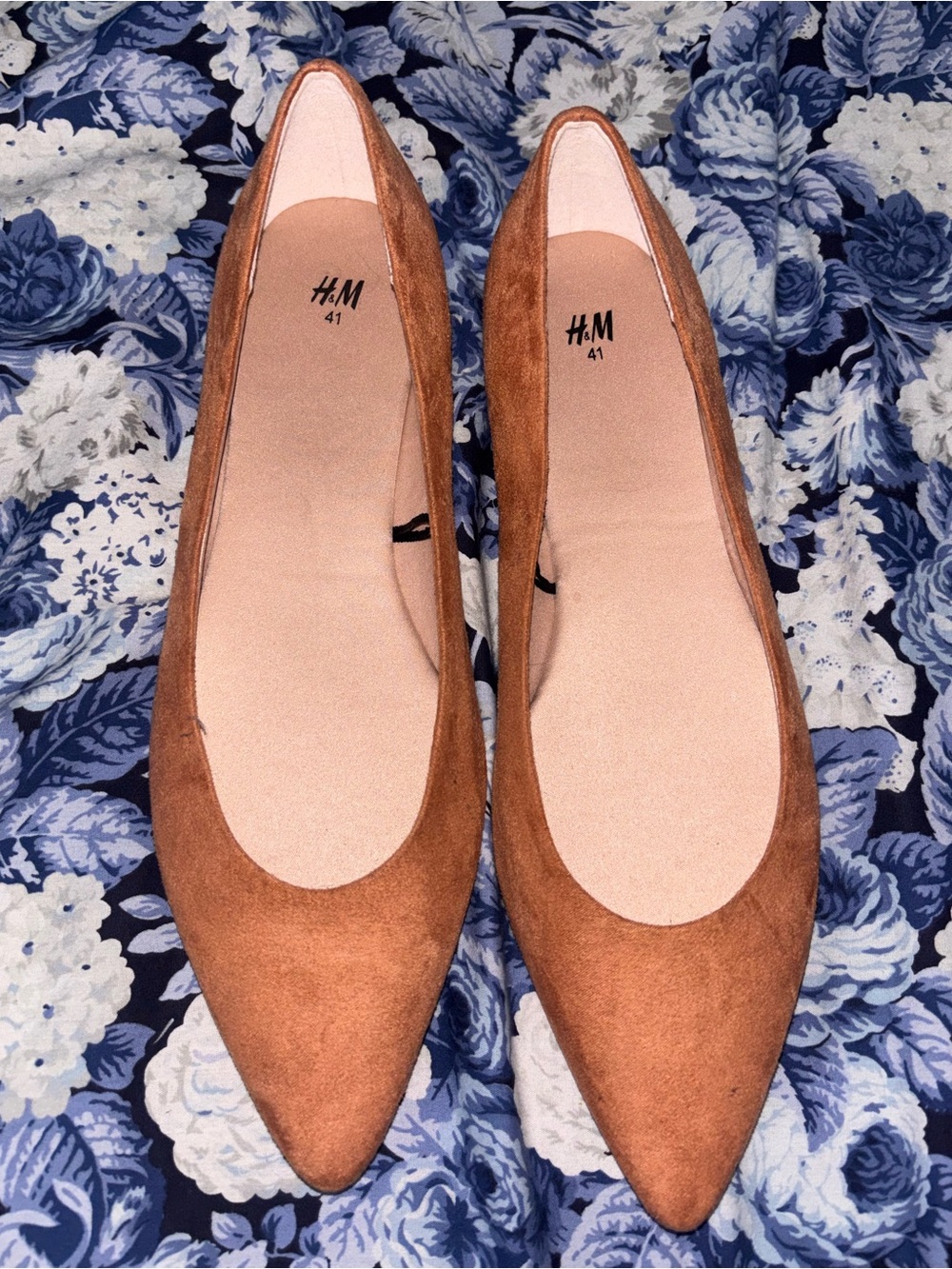 H&M Tan Pointed-Toe Ballet Flats